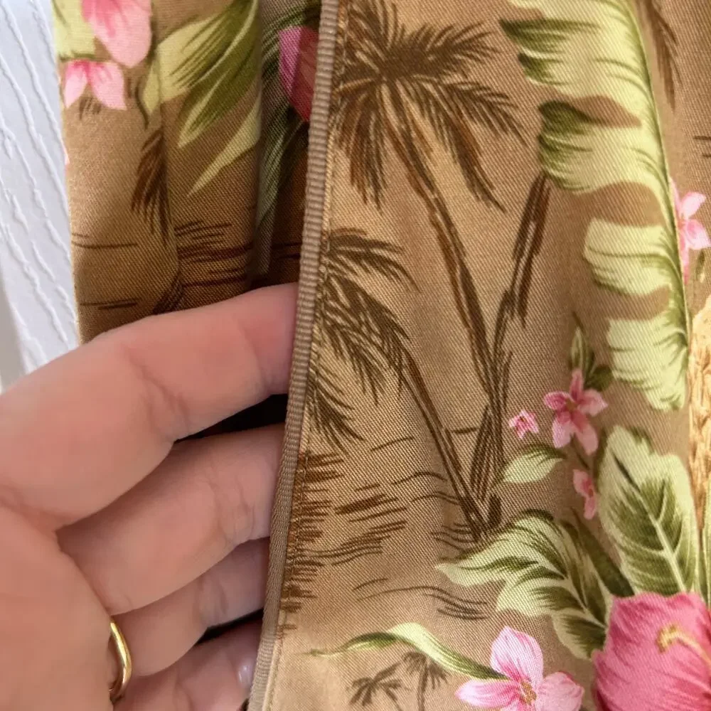 Tommy Bahama Stretch Wide Leg Tropical Print Crop Pants Size 8 Beach